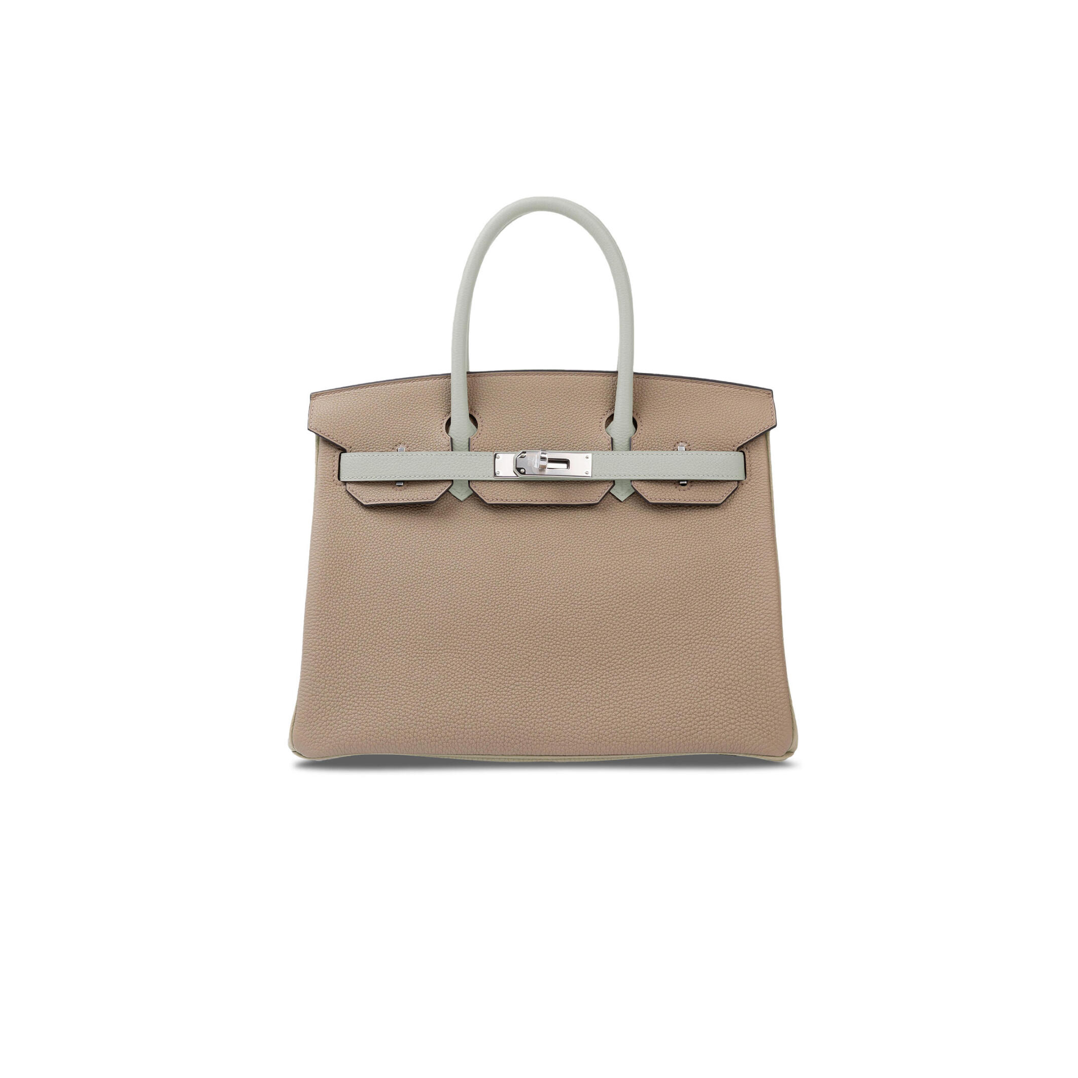 H**me5 BIRKIN 25 TOGO LEATHER ASPHALT GREY AND PEARL GREY SILVER BUCKLE BAG 2479811 (25*20*13cm) Master Quality